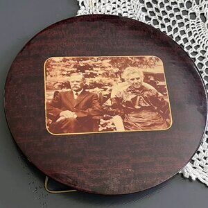 Vintage Tintype Photo Victorian Couple 9" Picture Easel Photography Art